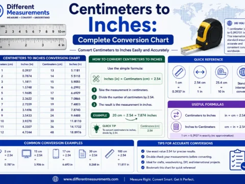 Centimeters to Inches: Complete Conversion Chart