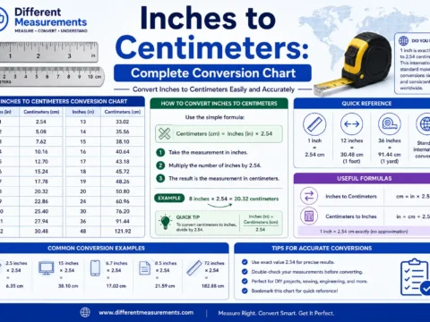 Inches to Centimeters: Complete Conversion Chart