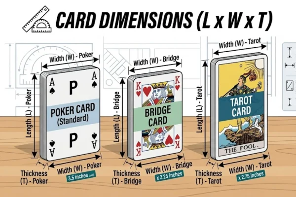 Playing Card Dimensions: Poker, Tarot, Bridge & More (Full Chart)